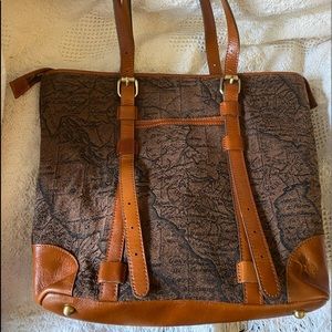 Patricia Nash Montry Jacqard Map Tote EUC